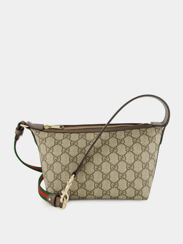 Beige and Dark Brown Ophidia Mini Shoulder Bag sold by Fashion Clinic