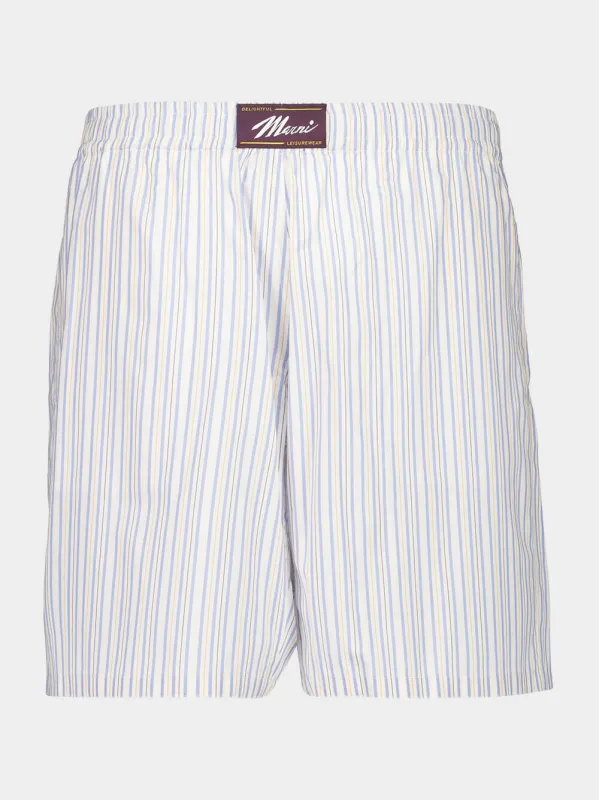 Light Blue Striped Poplin Bermuda Shorts sold by Fashion Clinic