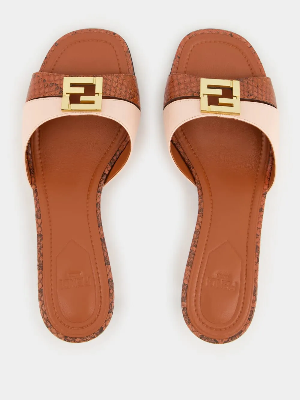 Brick and Light Rose Ayers Mid-Heel Mules sold by Fashion Clinic product image thumbnail 4