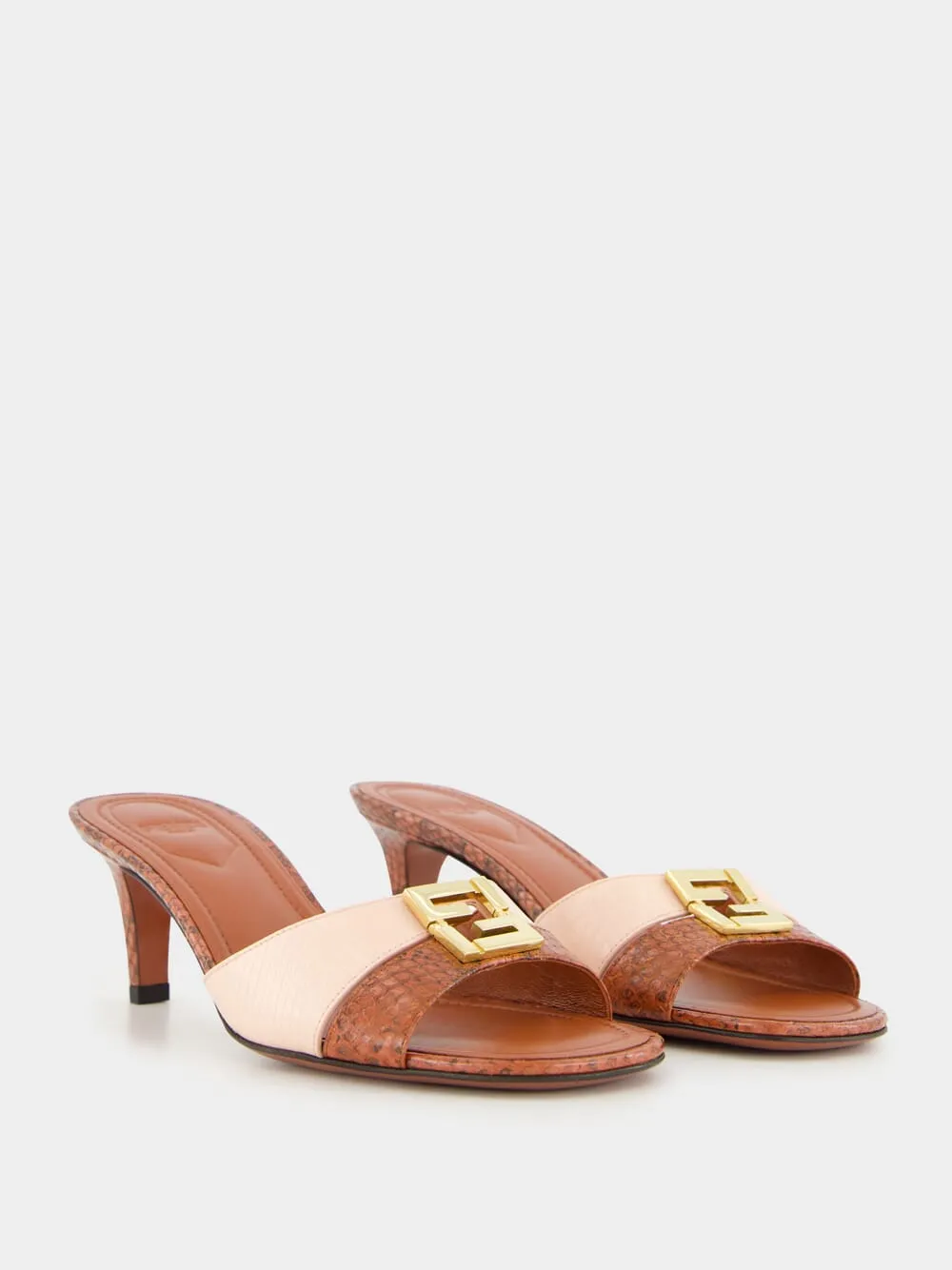 Brick and Light Rose Ayers Mid-Heel Mules sold by Fashion Clinic product image thumbnail 3