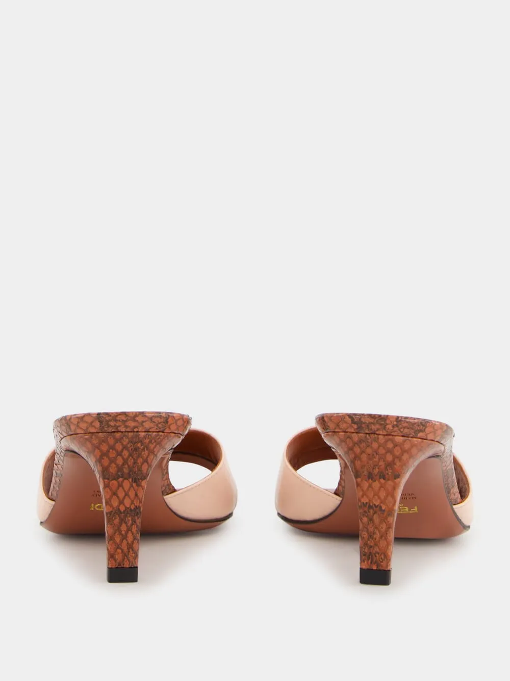 Brick and Light Rose Ayers Mid-Heel Mules sold by Fashion Clinic product image thumbnail 5