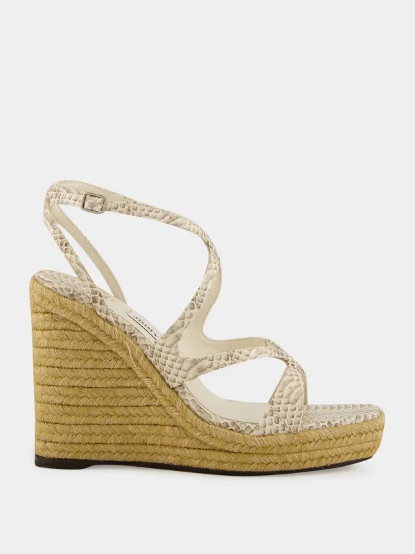 Roccia Embossed Leather Ayla Wedges sold by Fashion Clinic