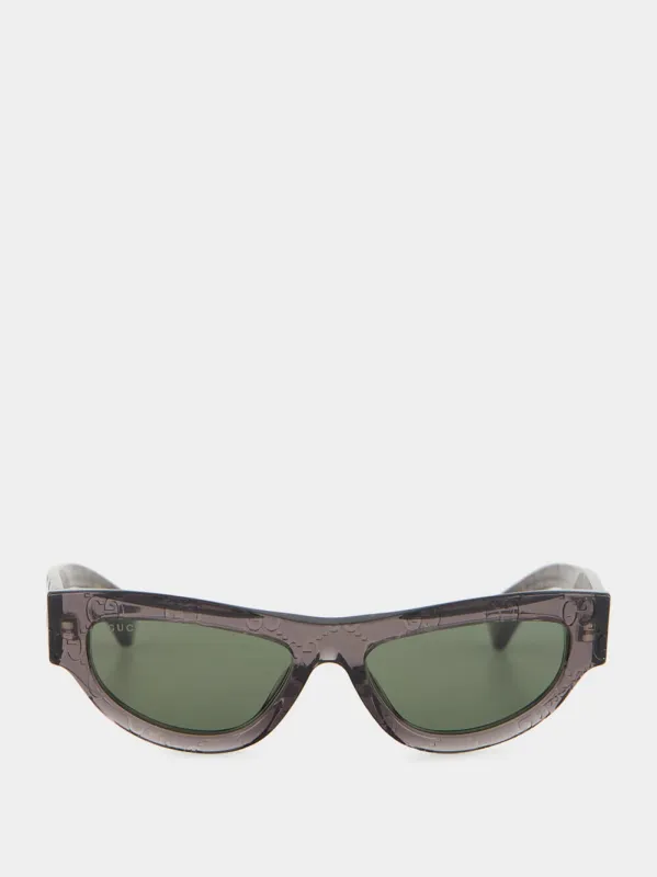 Dark Grey Cat Eye Sunglasses with GG Motif sold by Fashion Clinic
