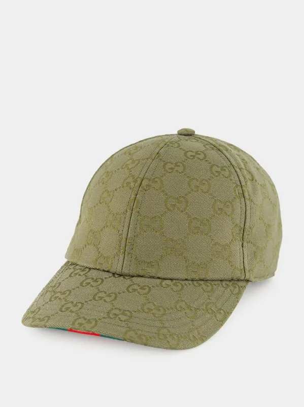 Forest Green GG Canvas Baseball Hat sold by Fashion Clinic
