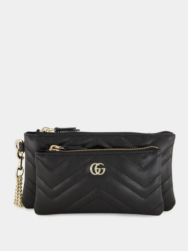 Black GG Marmont Pouch with Chain sold by Fashion Clinic