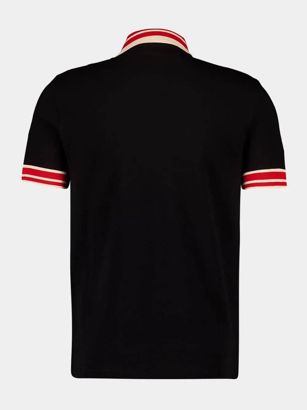Black Cotton Piqué Polo Shirt with VLogo Patch sold by Fashion Clinic product image thumbnail 4