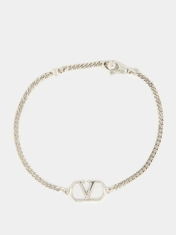 Palladium Metal Bracelet with Vlogo sold by Fashion Clinic