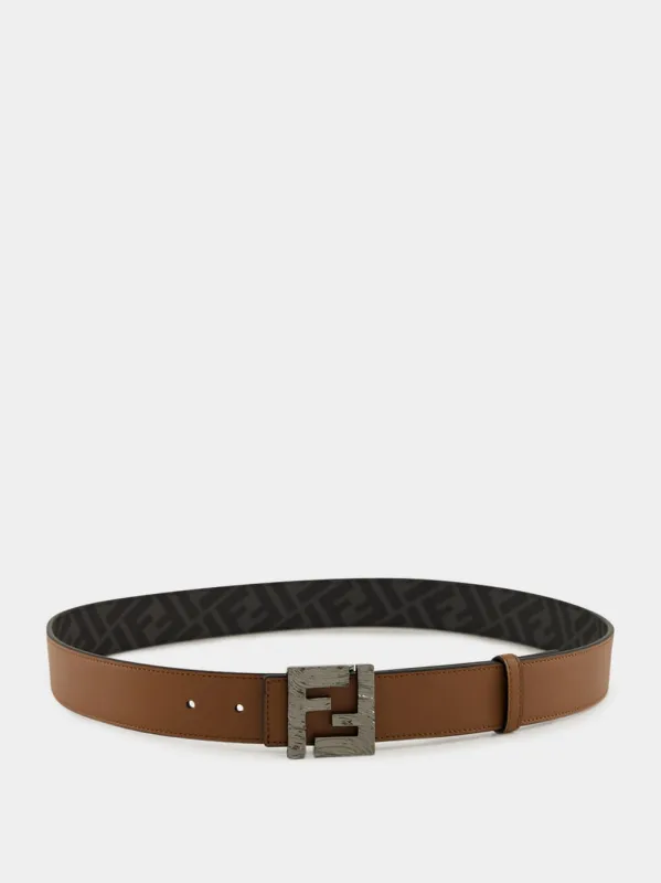 Brown Leather & FF Canvas Reversible Belt sold by Fashion Clinic
