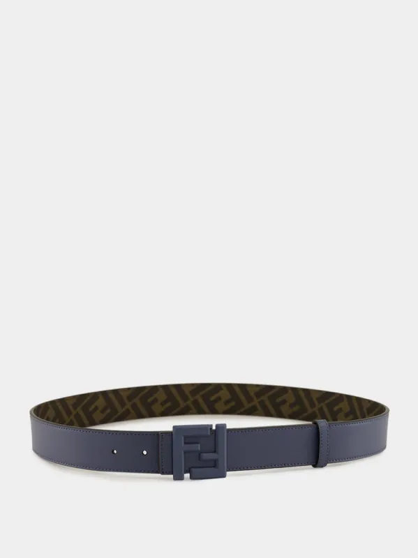 Blue Leather & FF Canvas Reversible Belt sold by Fashion Clinic