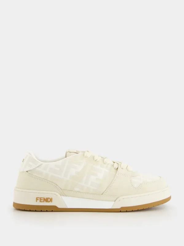 White FF Jacquard Match Sneakers sold by Fashion Clinic