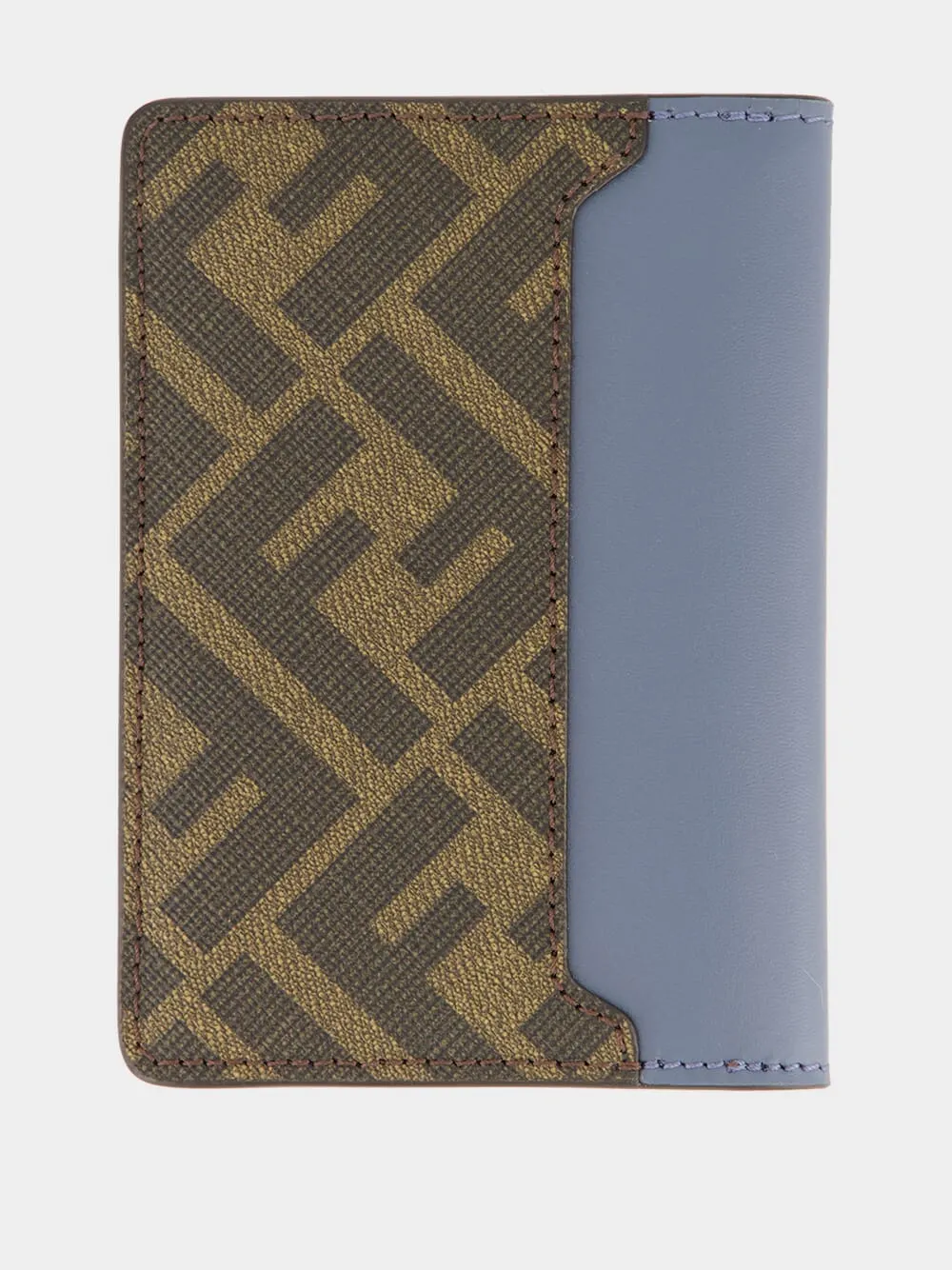 Blue Leather Bi-Fold Card Holder with FF Squared sold by Fashion Clinic product image thumbnail 2