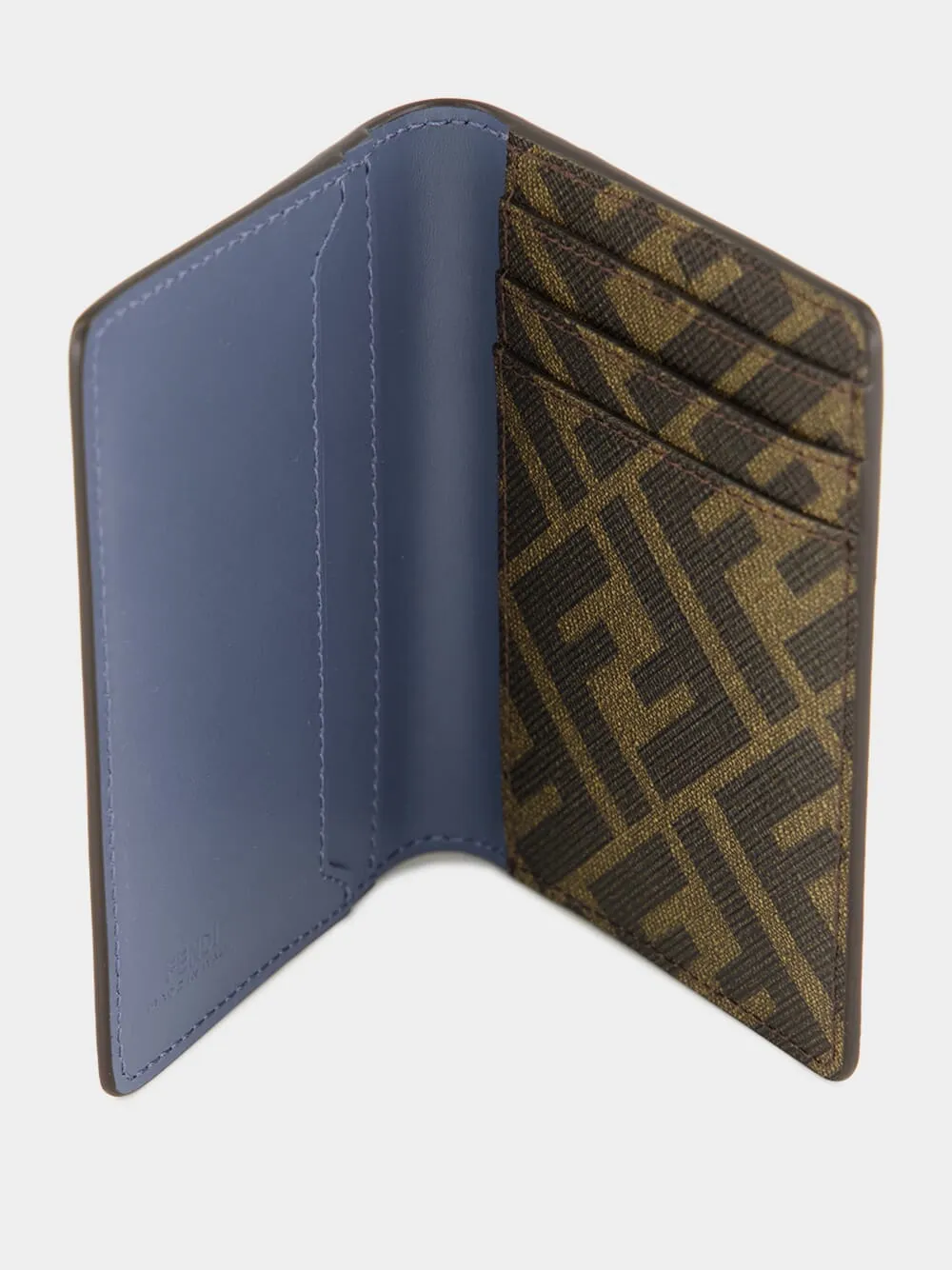 Blue Leather Bi-Fold Card Holder with FF Squared sold by Fashion Clinic product image thumbnail 3