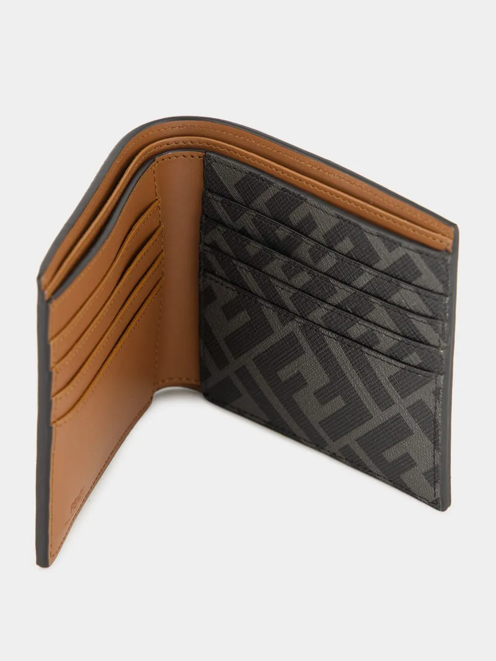 Brown Leather Bi-Fold Wallet with FF Canvas & FF Squared sold by Fashion Clinic product image thumbnail 3