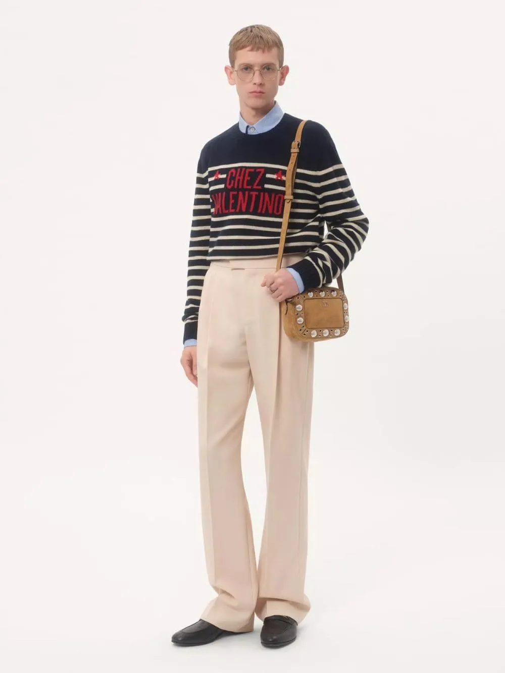 Blue and Butter Wool Striped Jumper with Chez Valentino sold by Fashion Clinic product image thumbnail 2