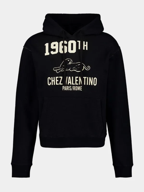 Black Cotton Sweatshirts with Chez Valentino Print sold by Fashion Clinic