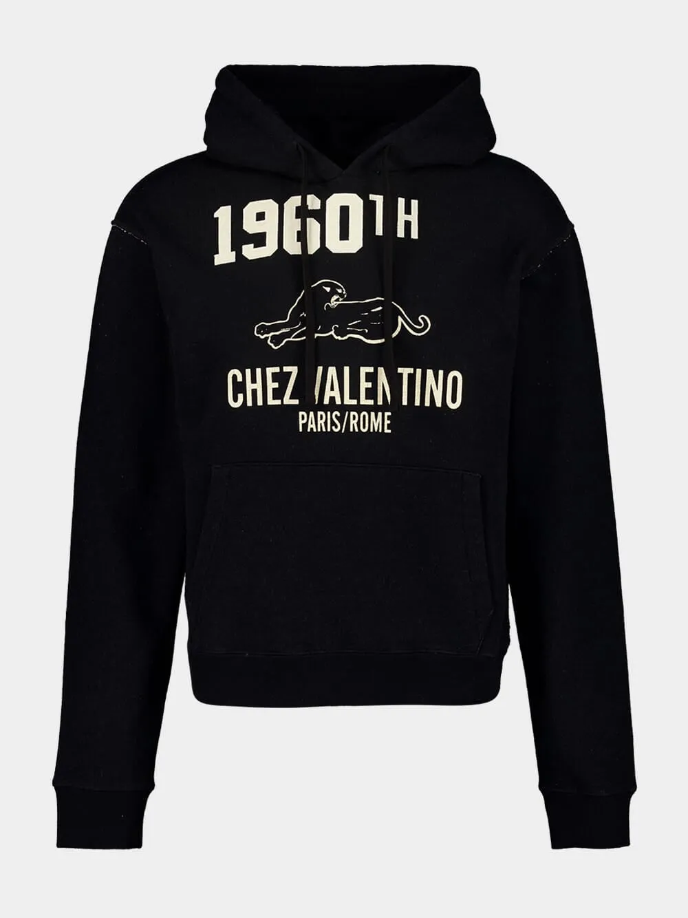 Black Cotton Sweatshirts with Chez Valentino Print sold by Fashion Clinic
