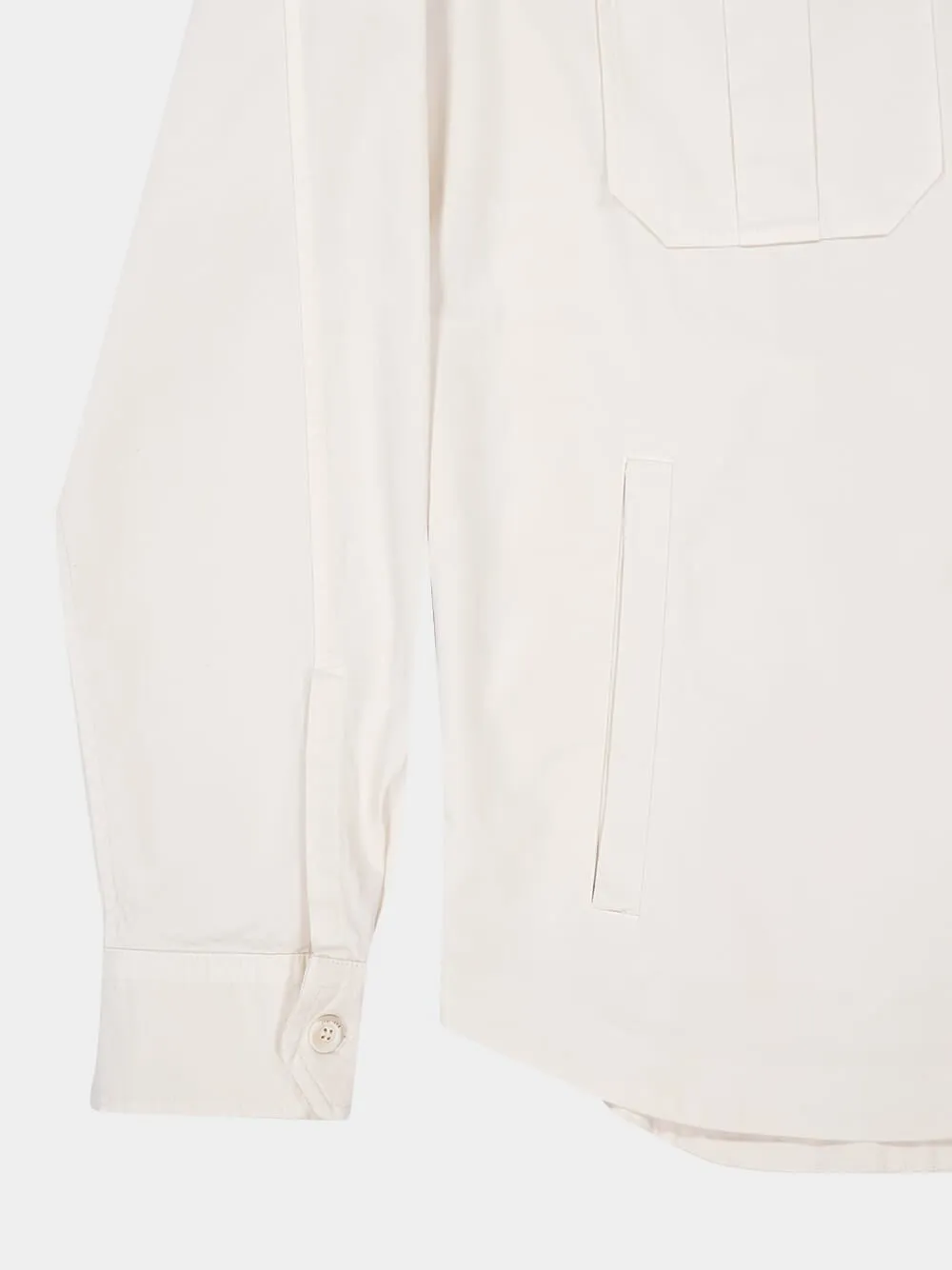 White Cotton Overshirt with Pockets sold by Fashion Clinic product image thumbnail 4