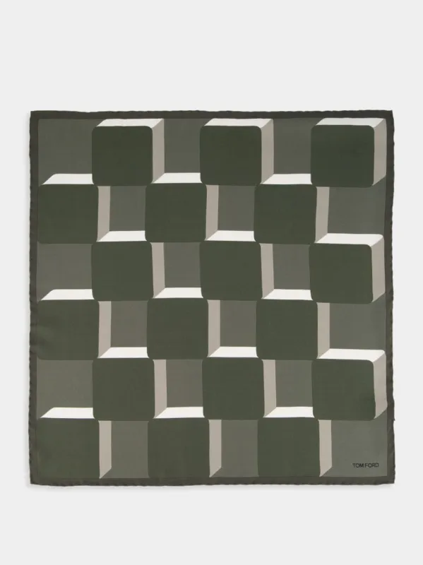Forest Green Silk Pocket Square sold by Fashion Clinic