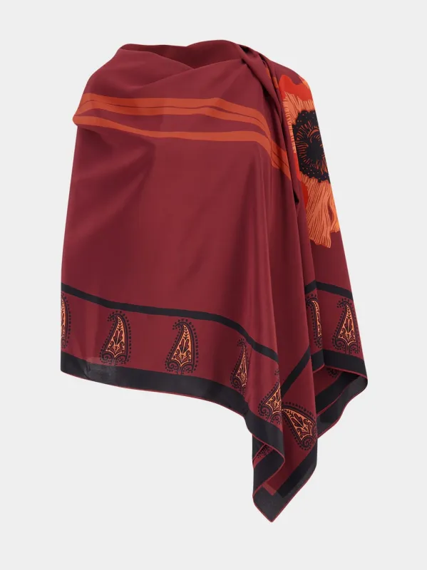 Burgundy Rapsodia De Amapola Shawl made by Fashion Clinic