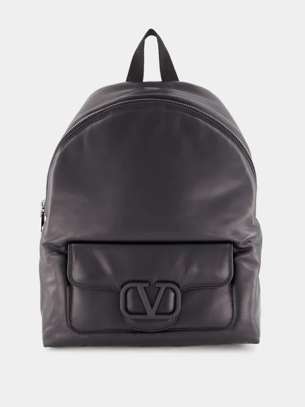 Black VLogo Signature Nappa Backpack made by Valentino Garavani