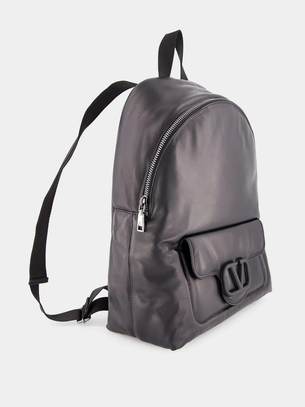 Black VLogo Signature Nappa Backpack sold by Fashion Clinic product image thumbnail 2