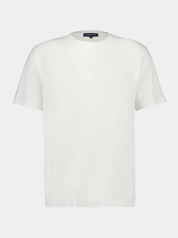 White Dinis Cotton-Linen T-Shirt sold by Fashion Clinic