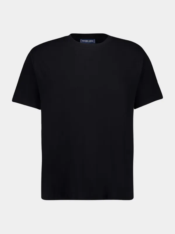 Black Dinis Cotton-Linen T-Shirt made by Fashion Clinic