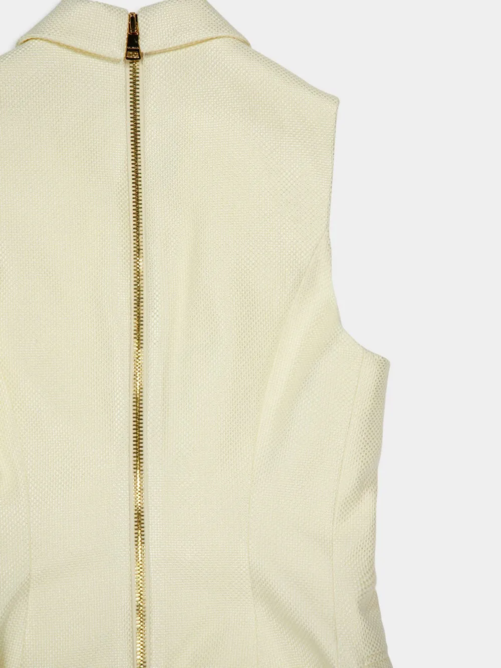 Ecru Sleeveless Tailored Vest sold by Fashion Clinic product image thumbnail 5