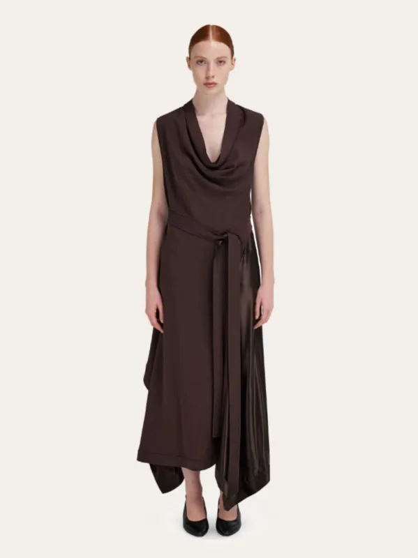 Asymmetric Cowl-Neck Midi Dress sold by Fashion Clinic