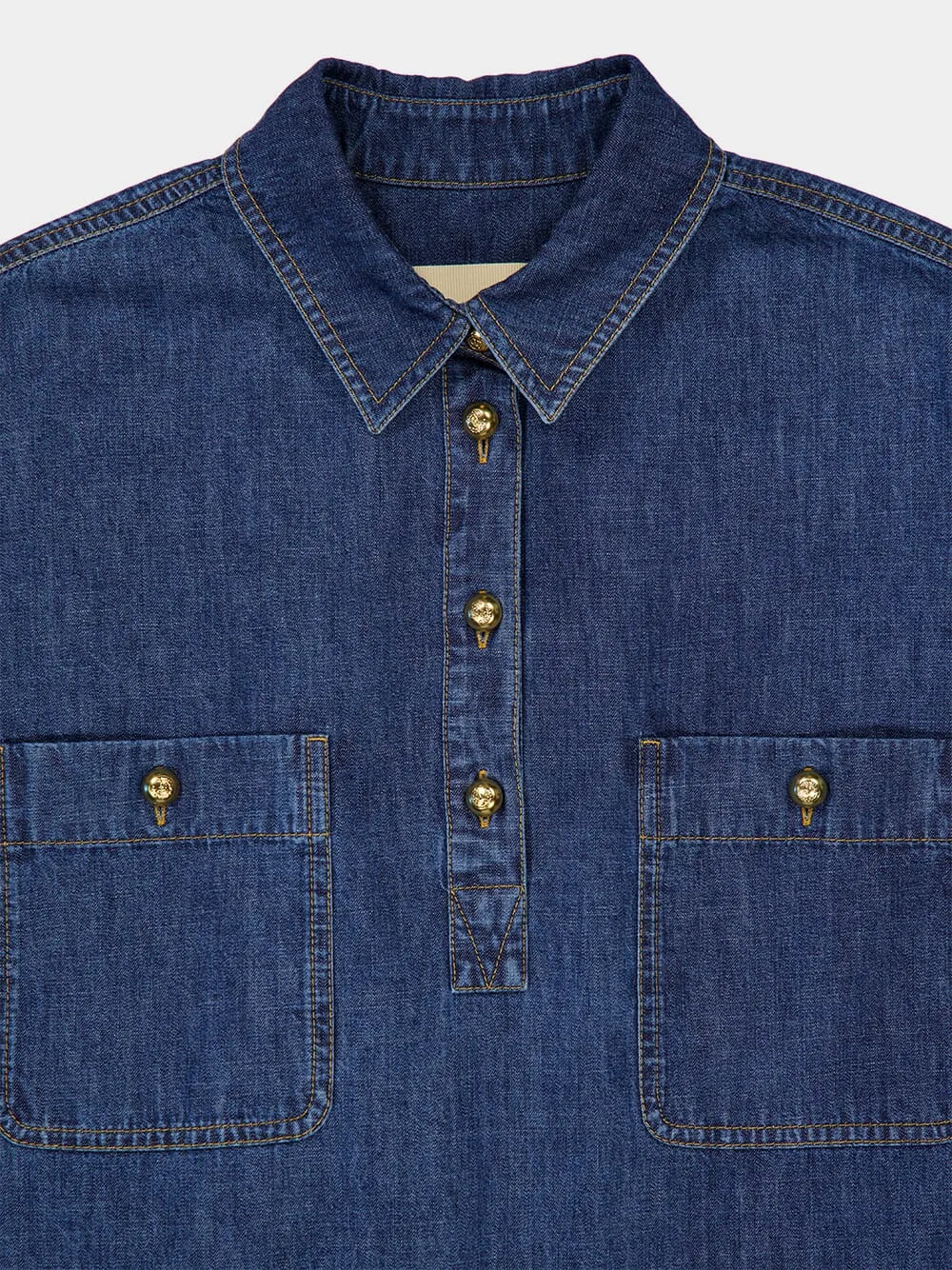 Blue Denim Midi Shirt Dress sold by Fashion Clinic product image thumbnail 3