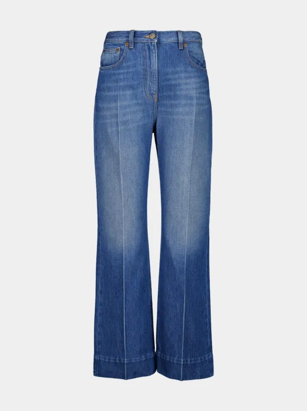 Blue Straight-Leg Denim Jeans sold by Fashion Clinic