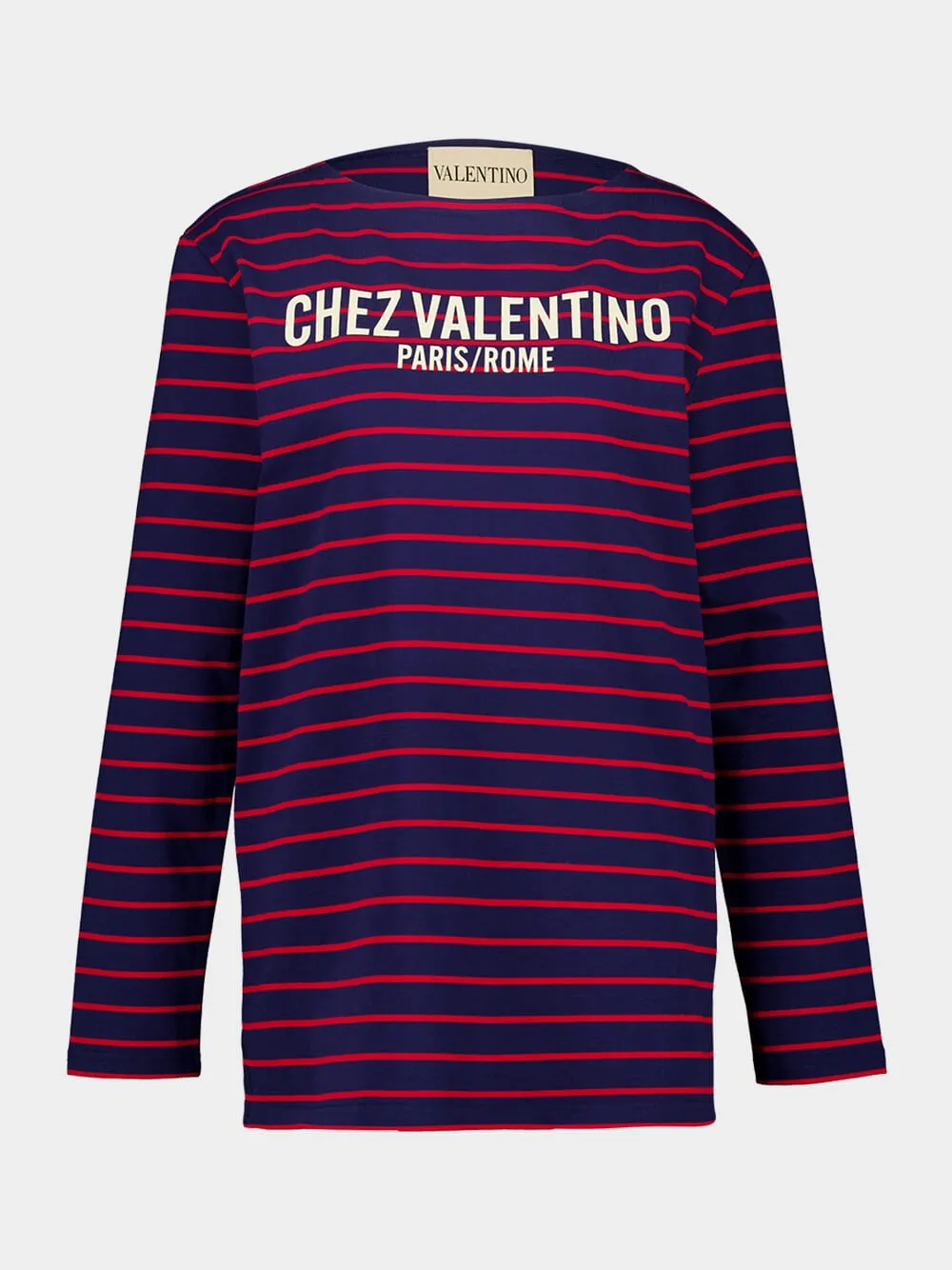 Chez Valentino Striped Long Sleeve Top sold by Fashion Clinic