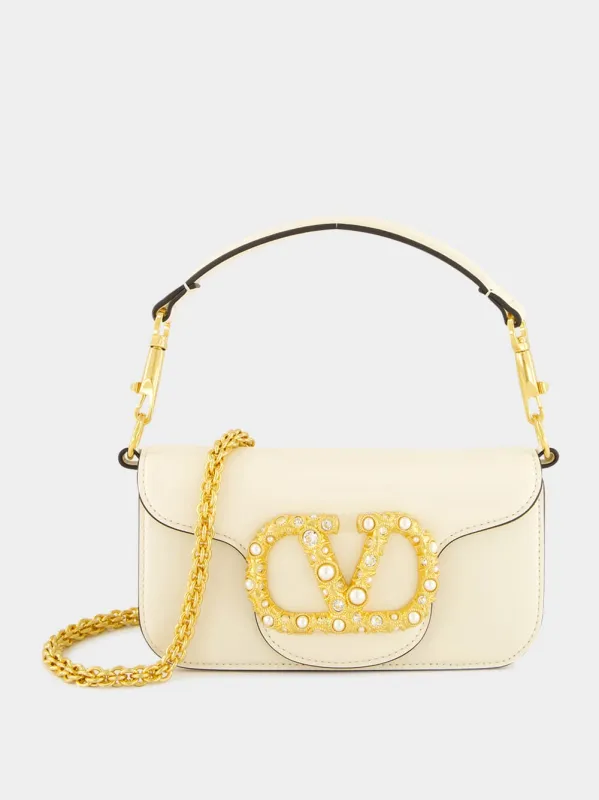 Ivory Locò Jewelled Small Shoulder Bag sold by Fashion Clinic