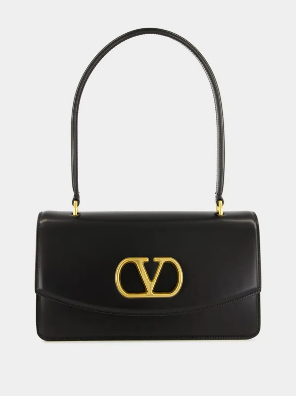 Black Vain Shiny Calfskin Bag sold by Fashion Clinic