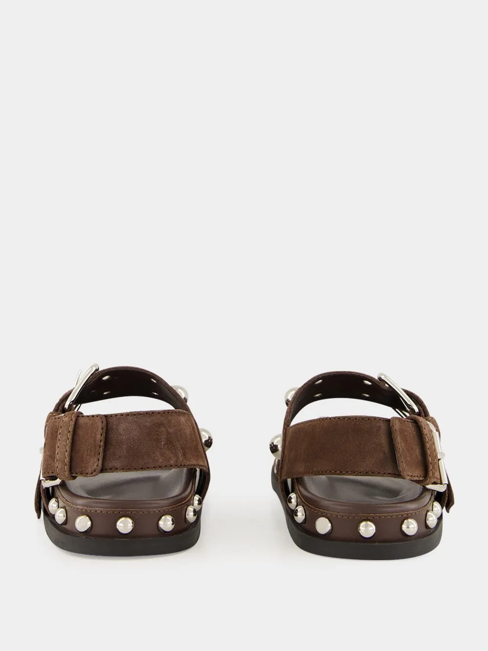 Brown Nellcôte Flat Suede Sandals with Studs sold by Fashion Clinic product image thumbnail 5