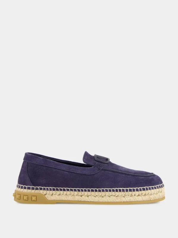 Marine Blue Leisure Flows Suede Espadrilles sold by Fashion Clinic