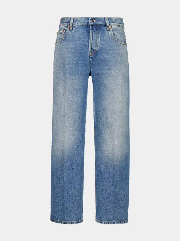 Light Blue Straight Fit Denim Pants sold by Fashion Clinic