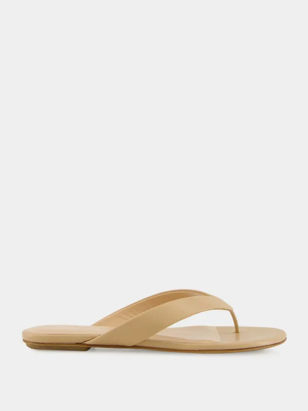 Fawn Flat Leather Thong Sandals sold by Fashion Clinic