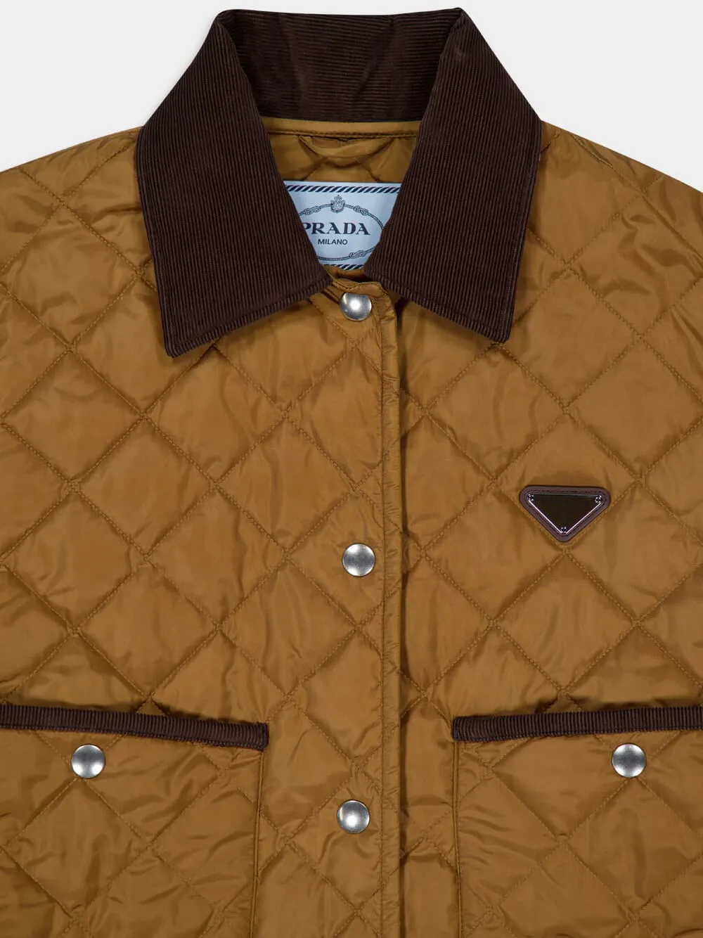 Cork Brown Quilted Re-Nylon Jacket sold by Fashion Clinic product image thumbnail 3