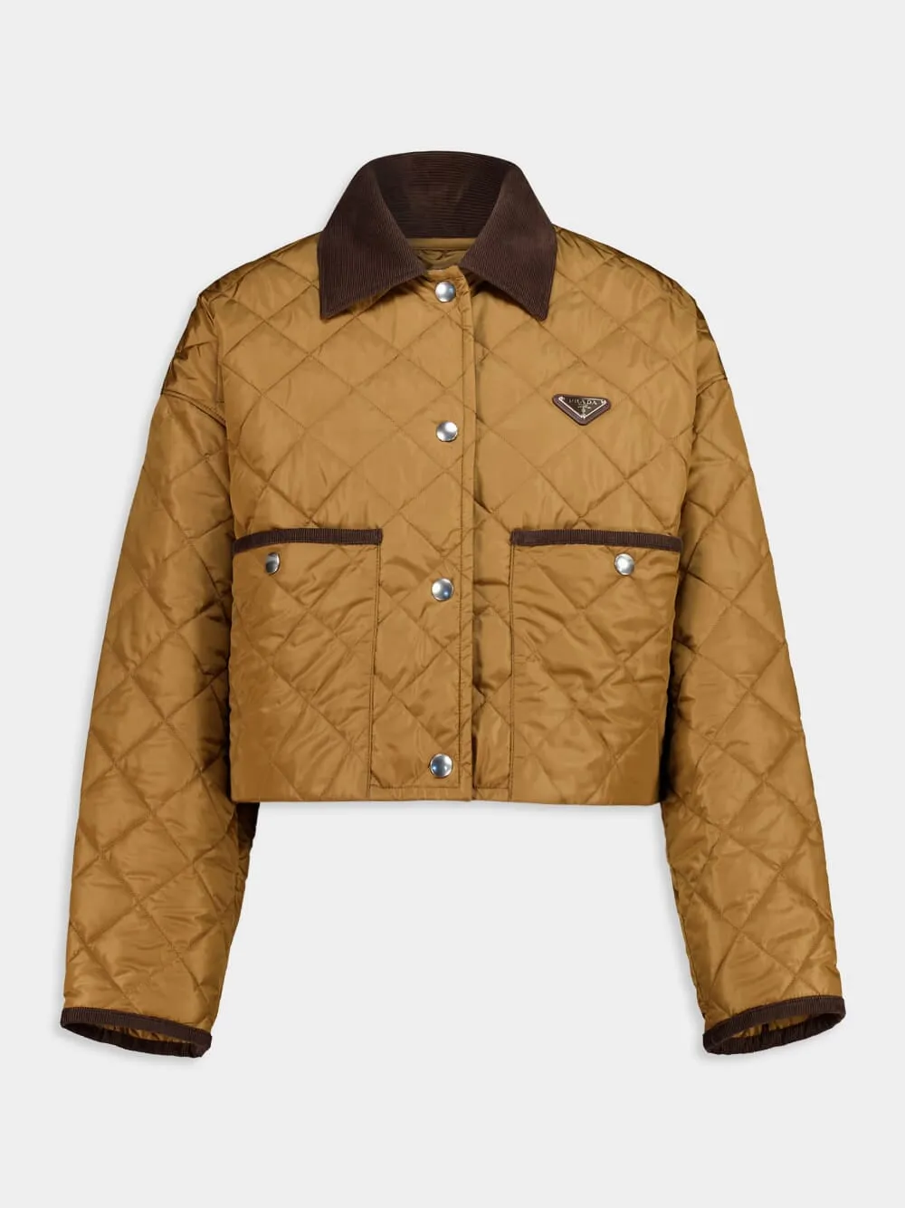 Cork Brown Quilted Re-Nylon Jacket sold by Fashion Clinic