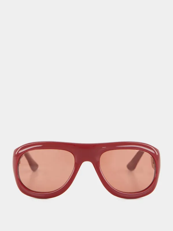 Zia Carmesi Acetate Aviator Sunglasses sold by Fashion Clinic