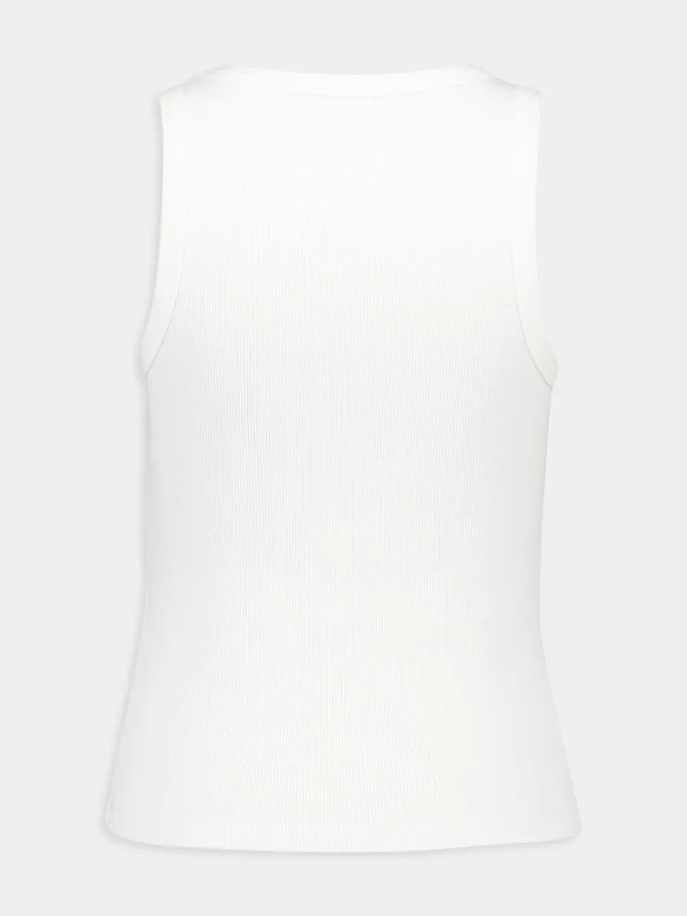 White Slim Fit Tank Top with Stamp sold by Fashion Clinic product image thumbnail 2