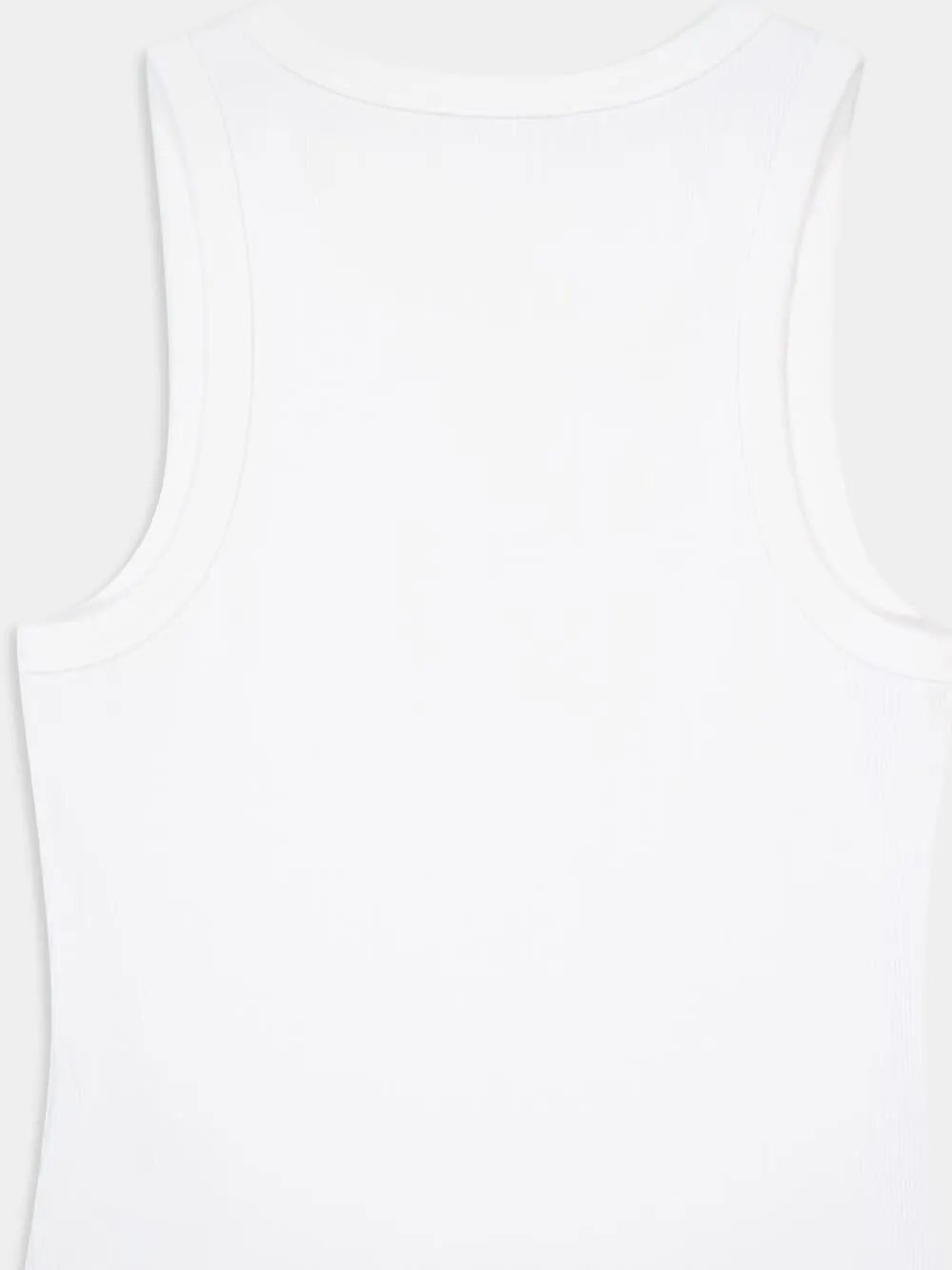 White Slim Fit Tank Top with Stamp sold by Fashion Clinic product image thumbnail 4