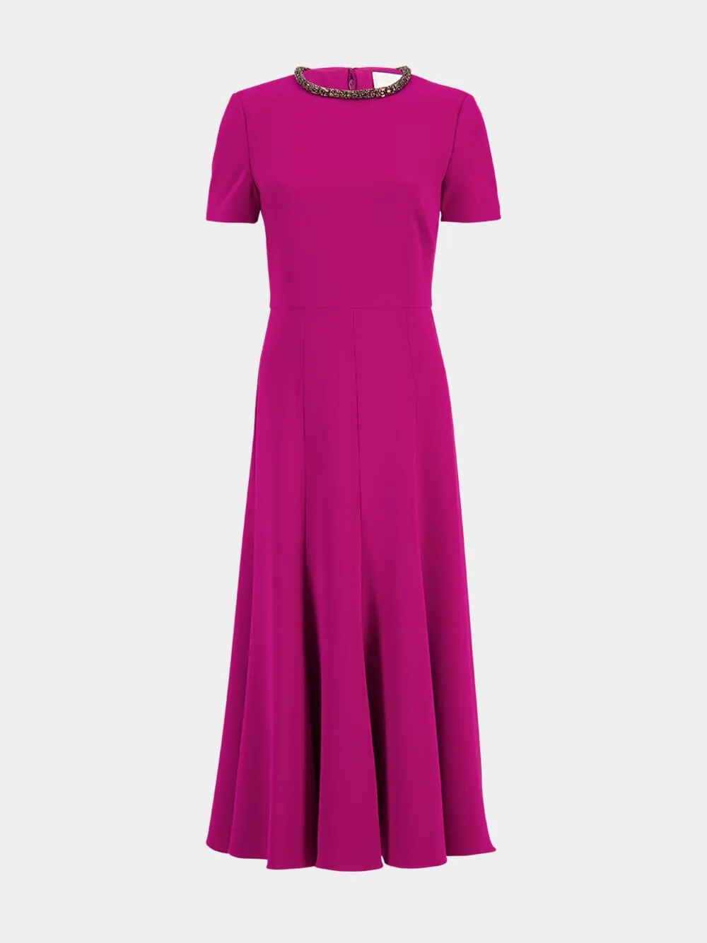 Dark Pink Cady Diamante Midi Dress sold by Fashion Clinic