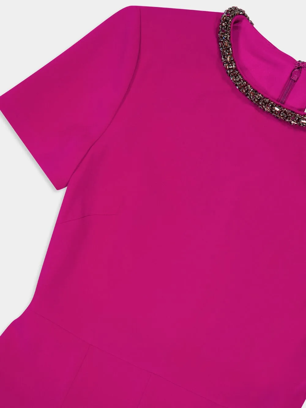 Dark Pink Cady Diamante Midi Dress sold by Fashion Clinic product image thumbnail 4