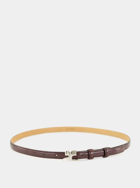 Burgundy Naplack Leather Belt sold by Fashion Clinic