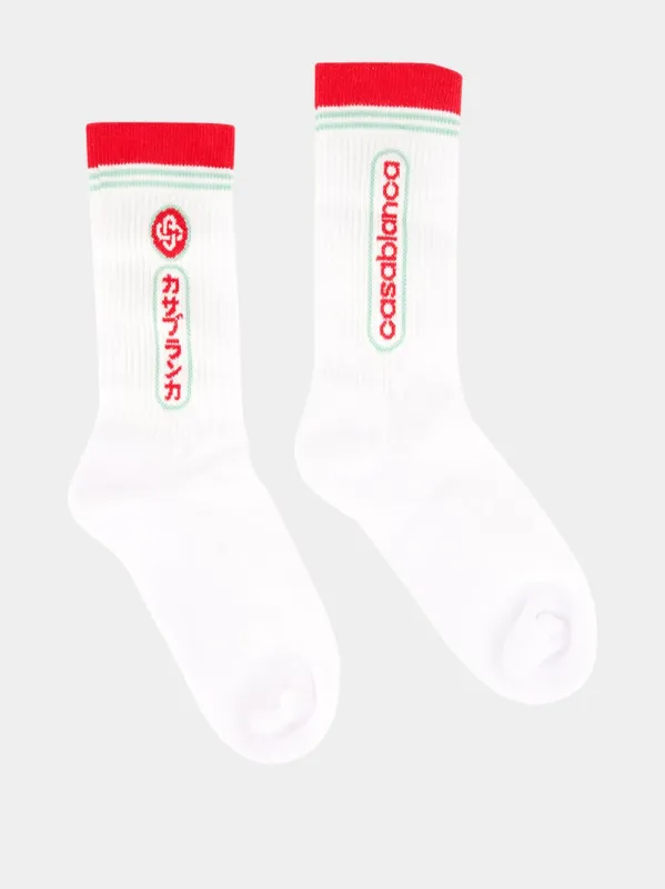 White Fuji Dream Sports Socks sold by Fashion Clinic