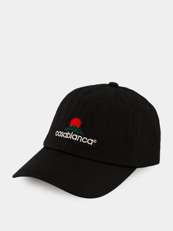 Black Montagne Embroidered Cap sold by Fashion Clinic