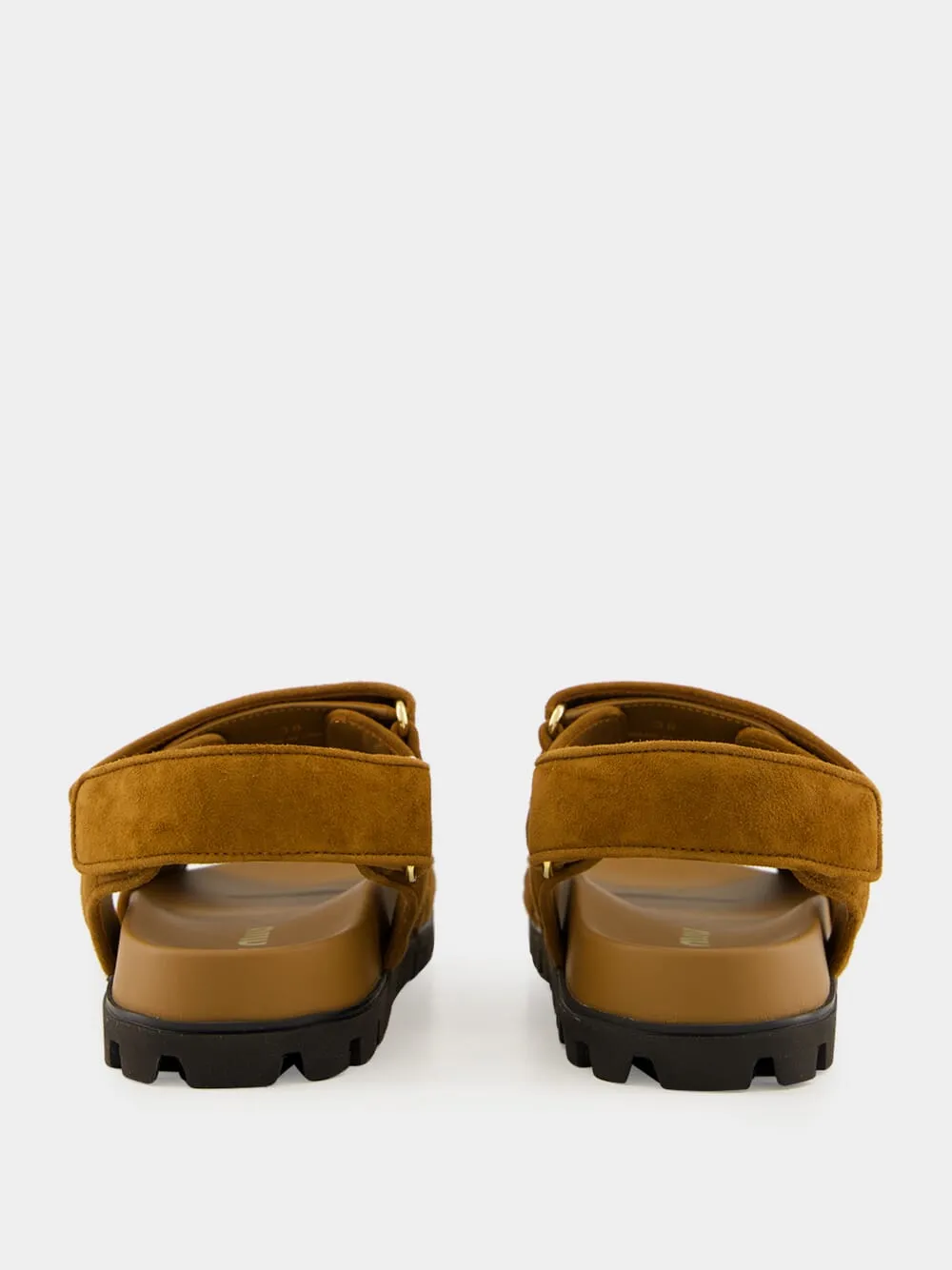 Brown Double Strap Flat Sandals sold by Fashion Clinic product image thumbnail 5