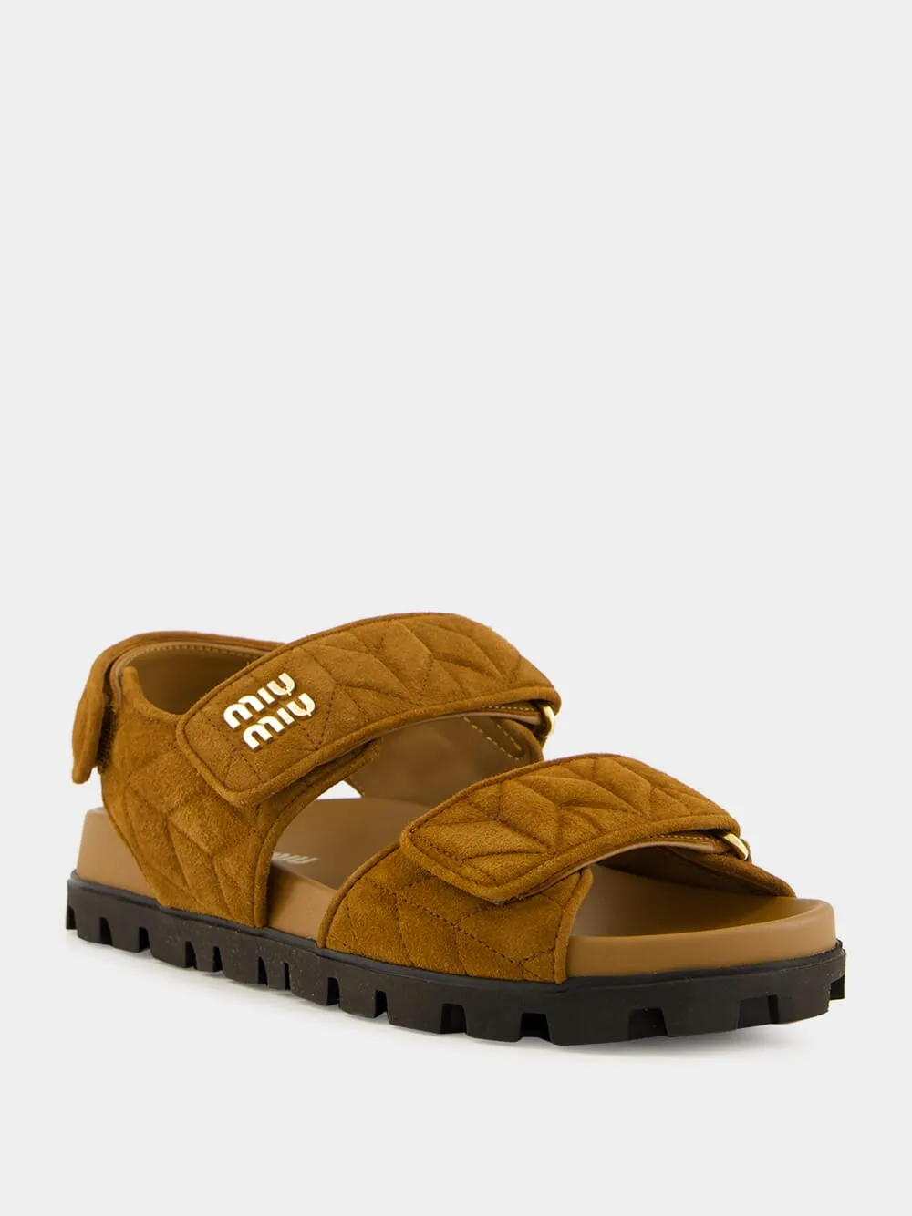 Brown Double Strap Flat Sandals sold by Fashion Clinic product image thumbnail 2